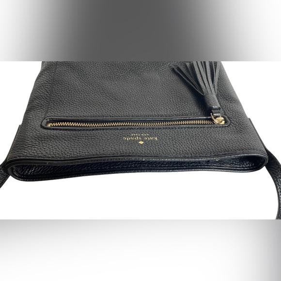 Kate Spade Black Pebbled Messenger Leather Crossbody Bag - Picture 8 of 17